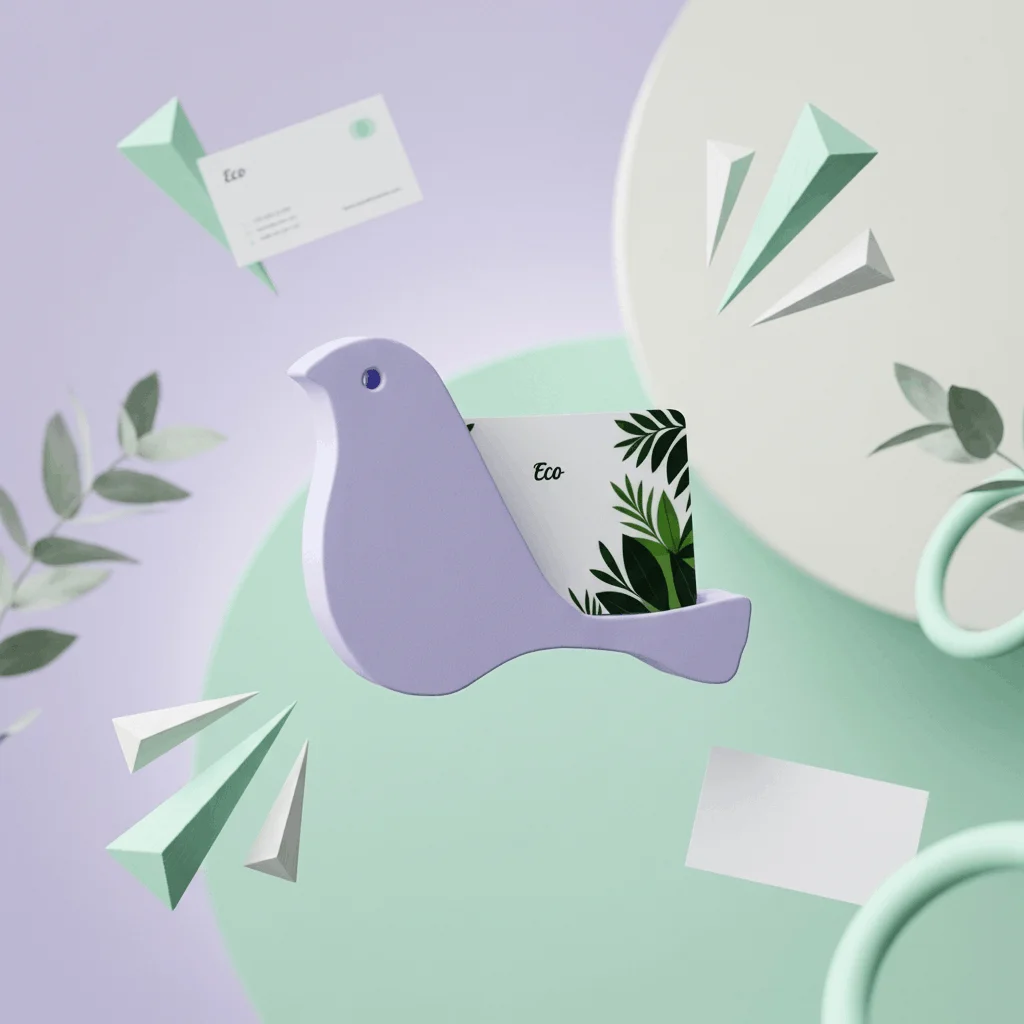 Eco Bird Card Holder – 3D Printed Desk Organizer thumbnail 2