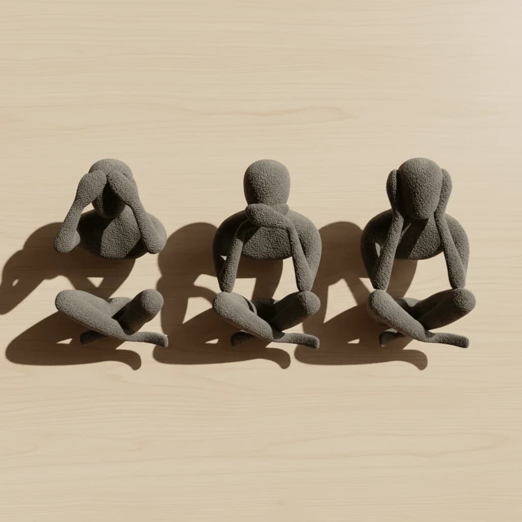 Modern Minimalist "Three Wise Men" Statues – Set of 3 thumbnail 3