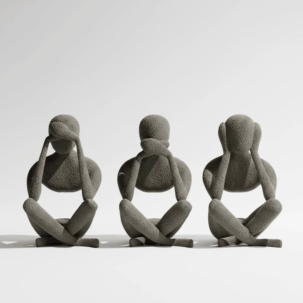 Modern Minimalist "Three Wise Men" Statues – Set of 3 thumbnail 4