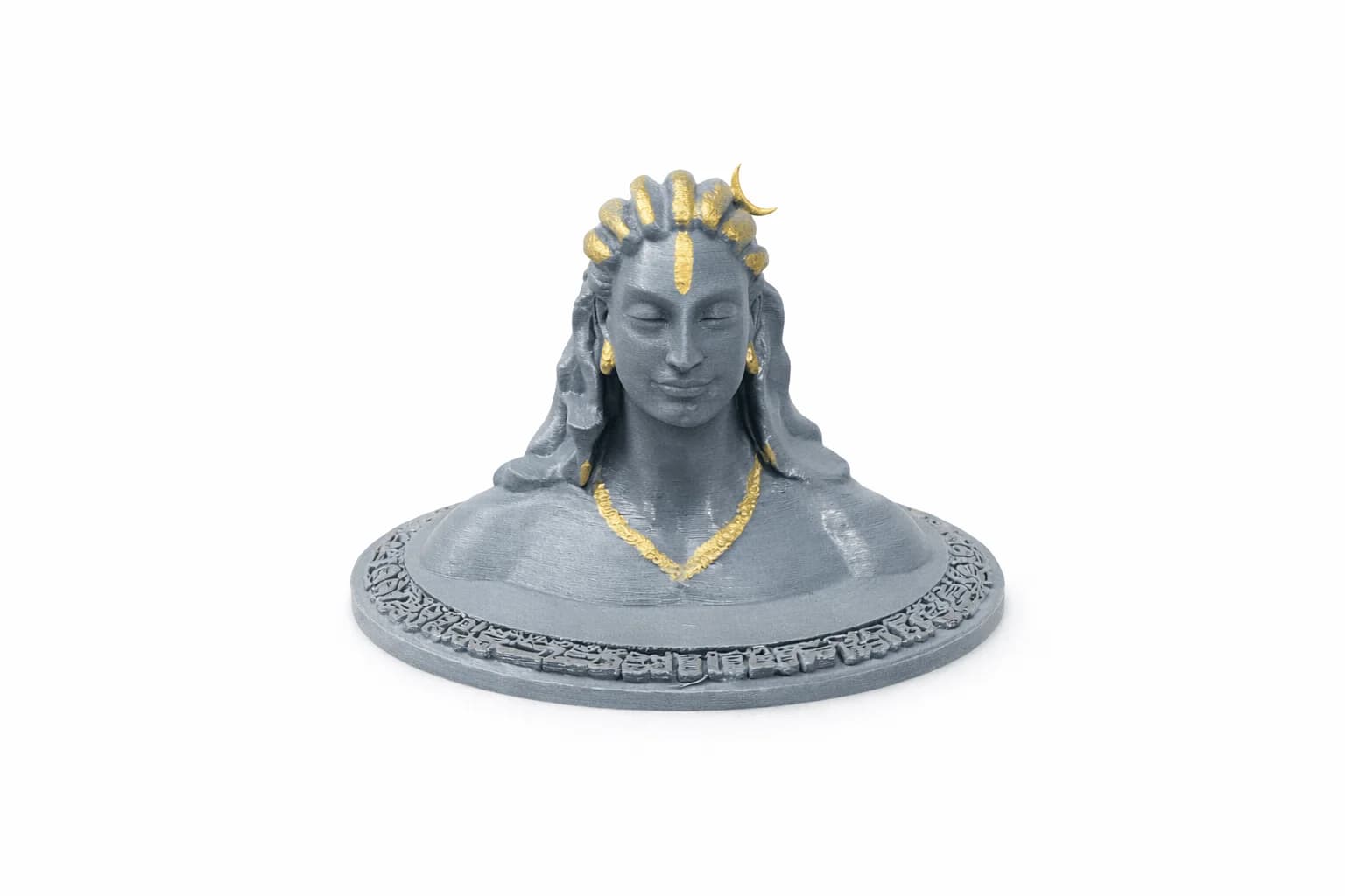 Hand-Painted Lord Shiva 3D Printed Idol (Adiyogi Bust) thumbnail 3