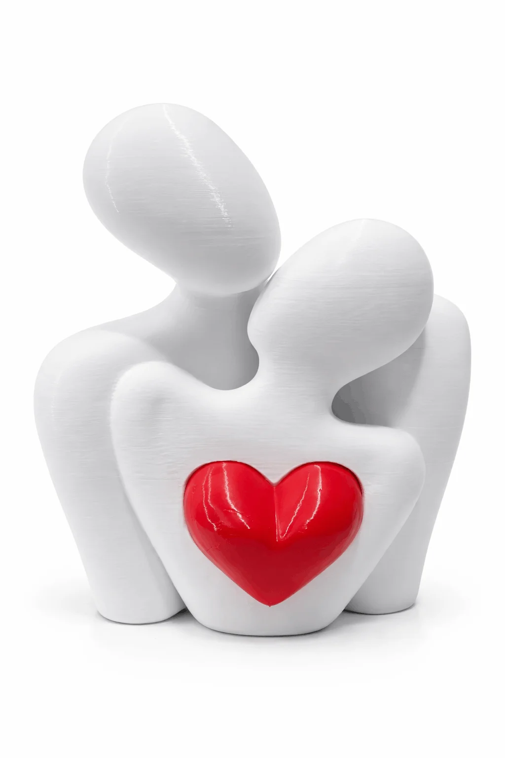 Modern Couple 3D Printed Sculpture with Heart thumbnail 3