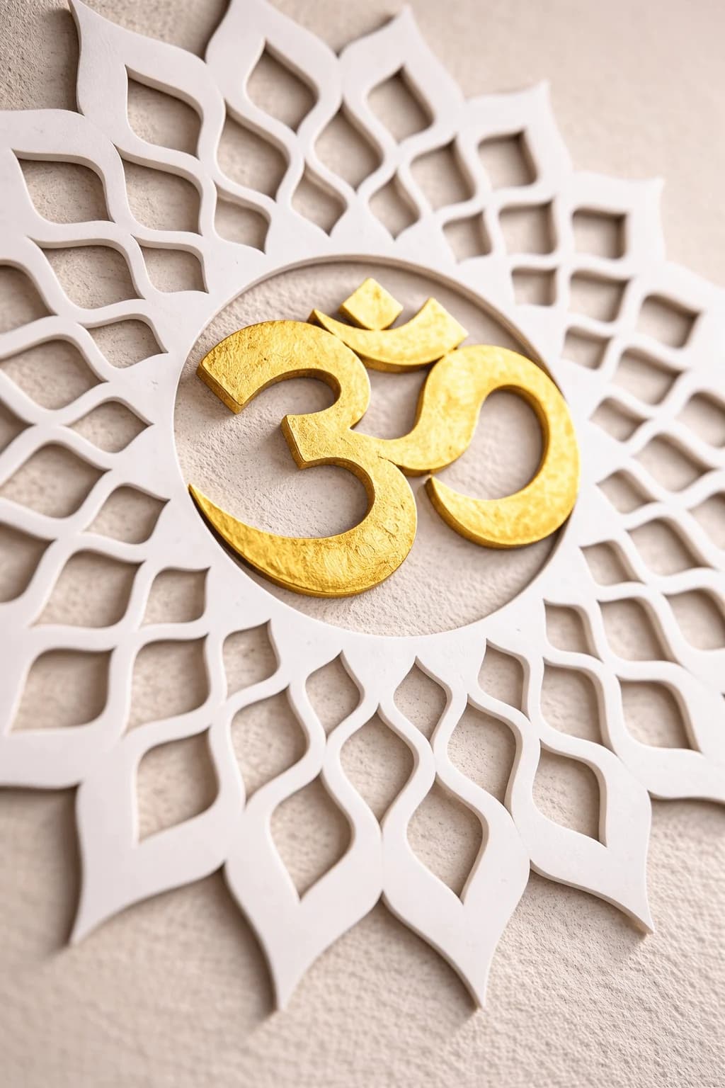 Om 3D Printed Wall Hanging – Lotus Mandala Spiritual Home Décor thumbnail 4