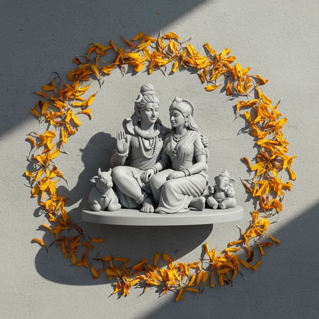 Shiv Parvati Family Idol – Sacred Shiv Parivar Murti for Pooja & Home Temple thumbnail 3