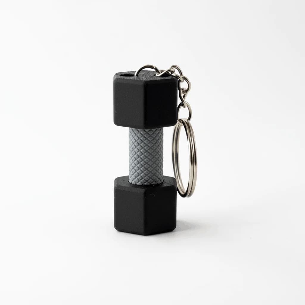 Dumbbell Keychain – 3D Printed Gym & Fitness Keyring thumbnail 3