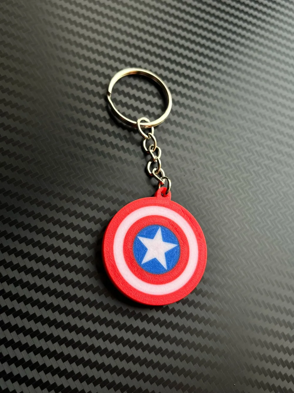 Captain America Shield 3D Printed Keychain thumbnail 2