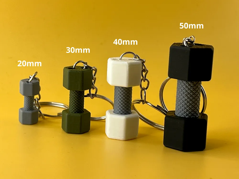 Dumbbell Keychain – 3D Printed Gym & Fitness Keyring thumbnail 2