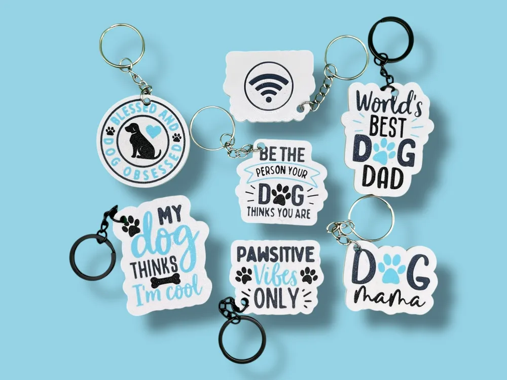 Dog Saying NFC Keychain – Combo of 6 | Smart Dog Lover Keychains thumbnail 2