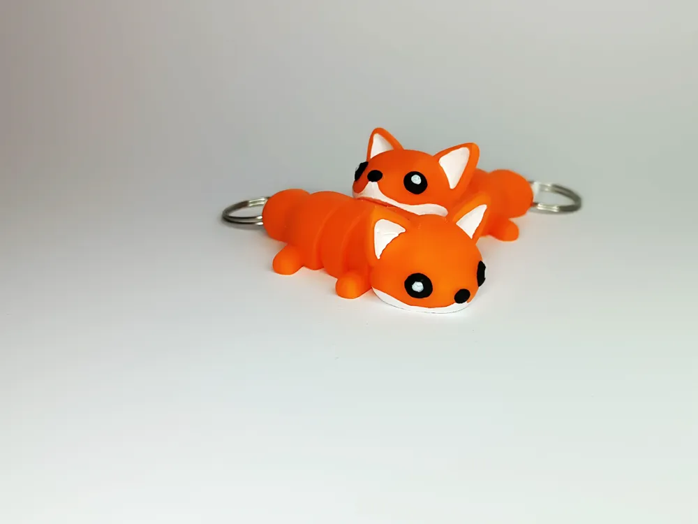 Cute Flexi Pets Fox – Articulated Flexible Mini Fox Keychain thumbnail 5