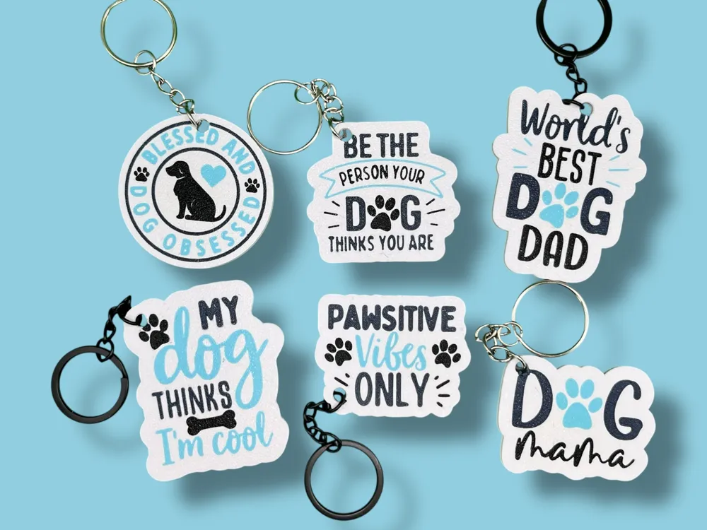 Dog Saying NFC Keychain – Combo of 6 | Smart Dog Lover Keychains thumbnail 3