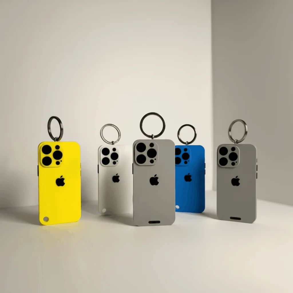 iPhone 16 Pro Style 3D Printed Keychain – Mini Phone Keyring thumbnail 4