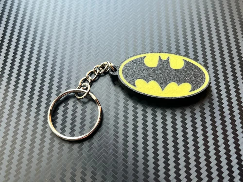 Batman Logo Keychain – Superhero Emblem Key Ring thumbnail 3