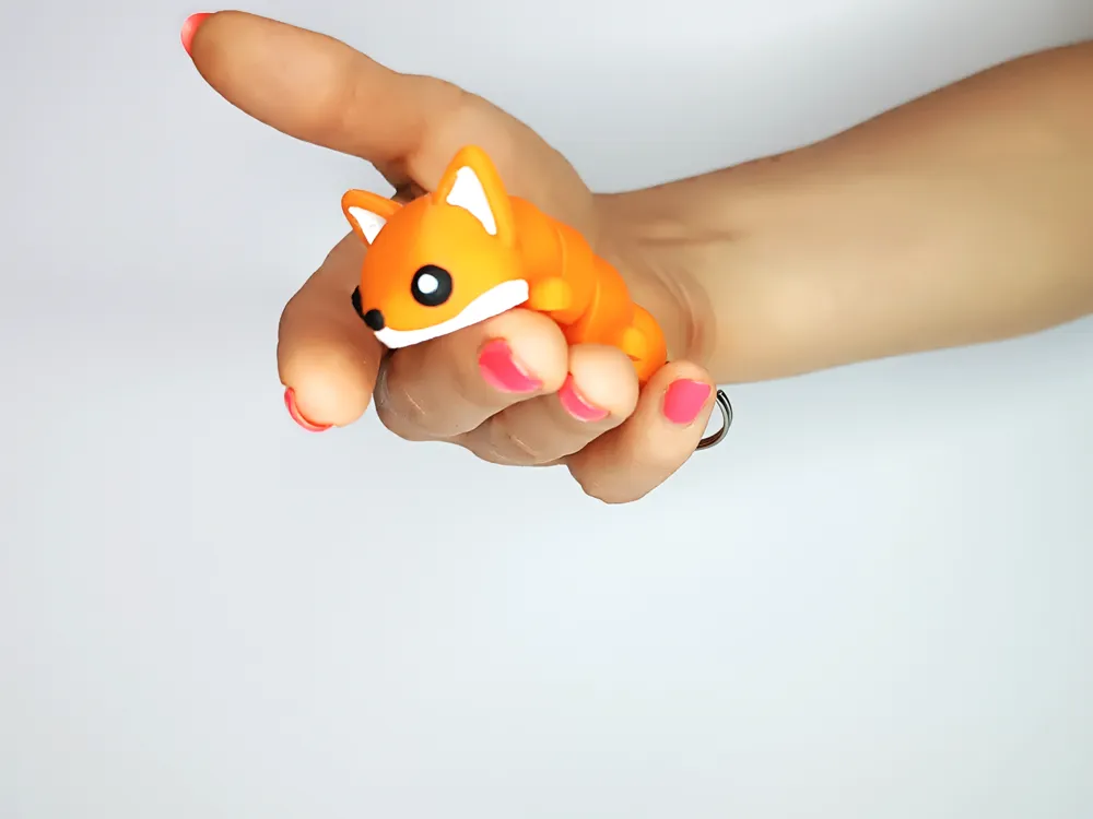 Cute Flexi Pets Fox – Articulated Flexible Mini Fox Keychain thumbnail 4