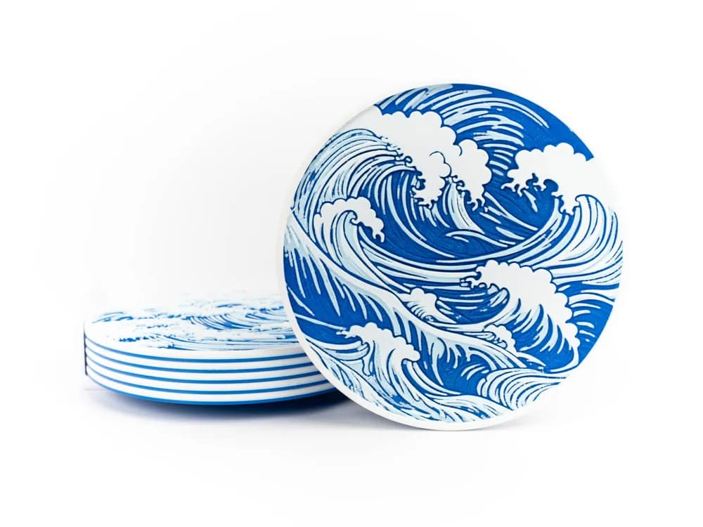 Wave Coaster – Artistic Ocean-Inspired Table Coaster thumbnail 3