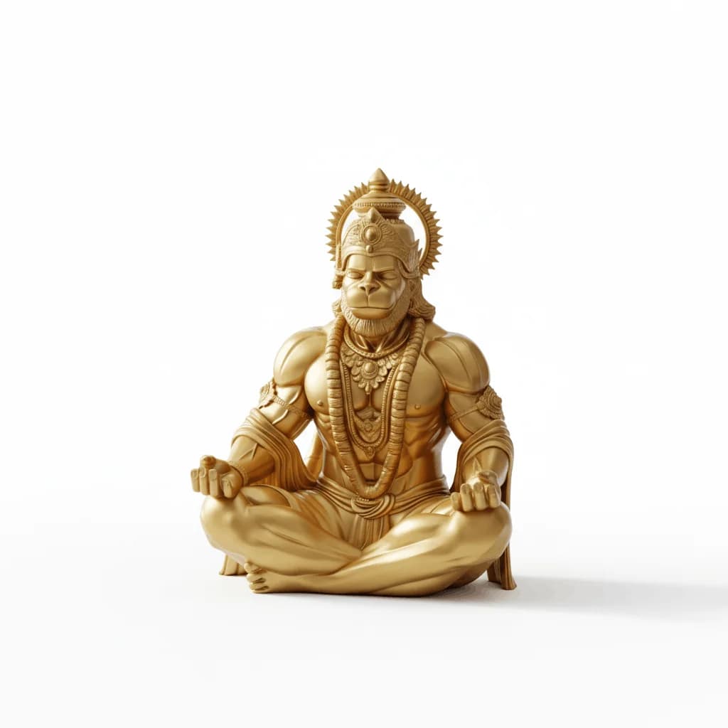Lord Hanuman Idol – Meditating Pooja Murti thumbnail 3