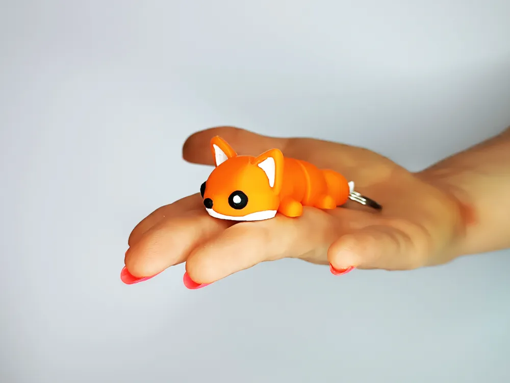 Cute Flexi Pets Fox – Articulated Flexible Mini Fox Keychain thumbnail 3
