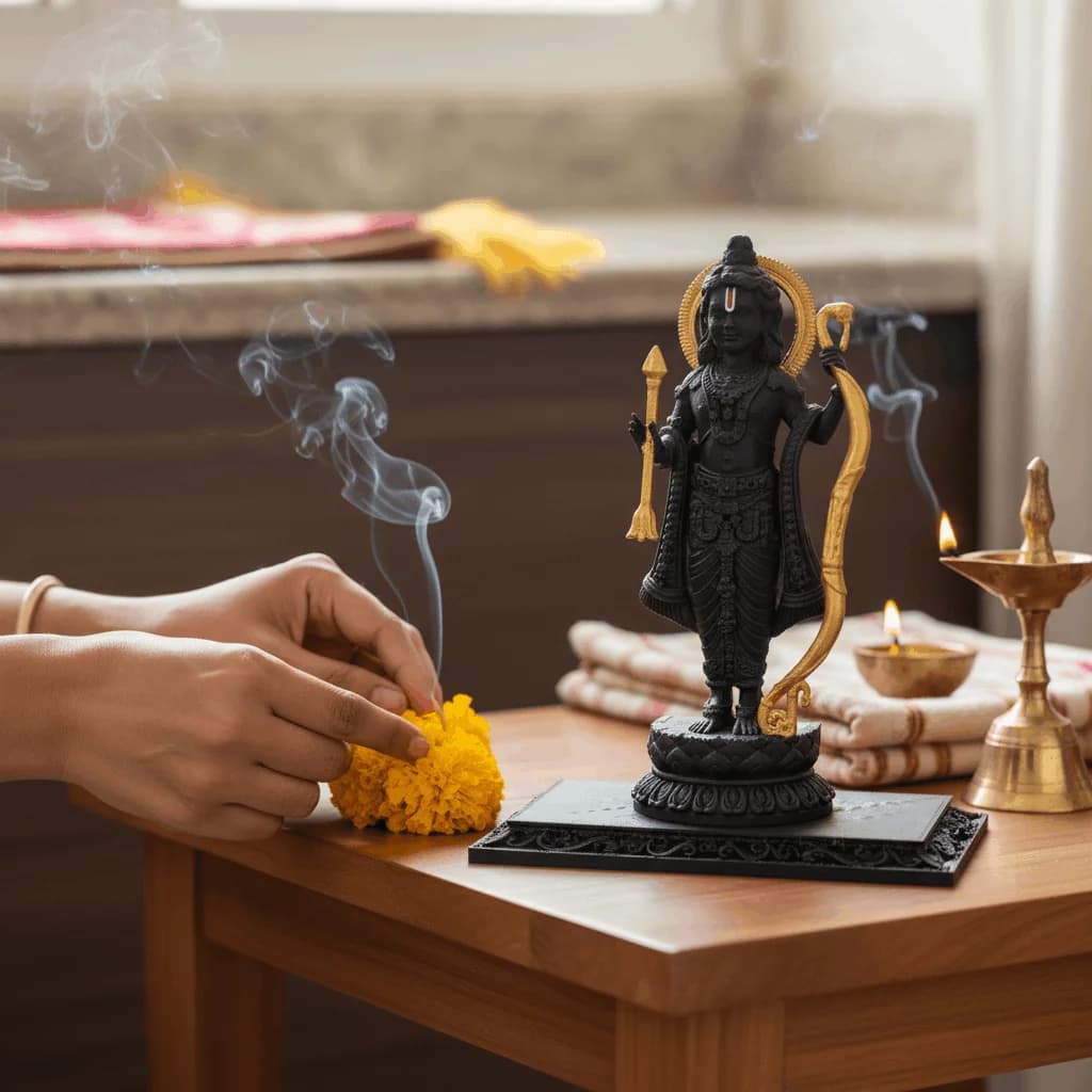 Ram Lalla Idol – Sacred Lord Ram Murti for Pooja & Home Temple thumbnail 2