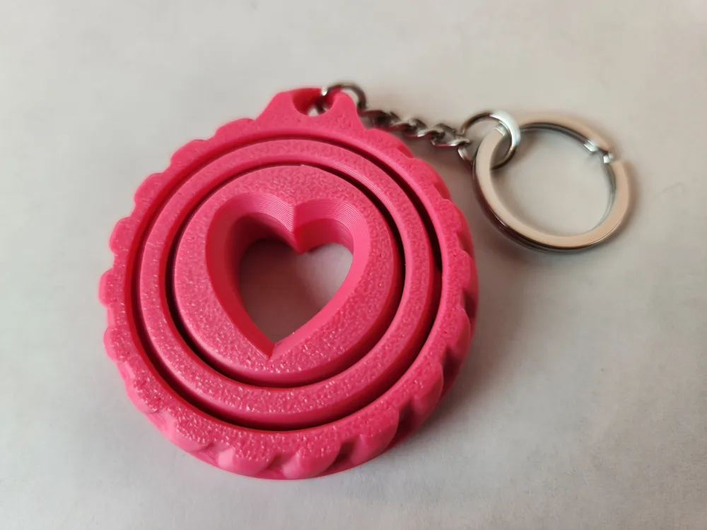 Rotating Wheel Keychain – 3D Printed Spinner Keyring thumbnail 3