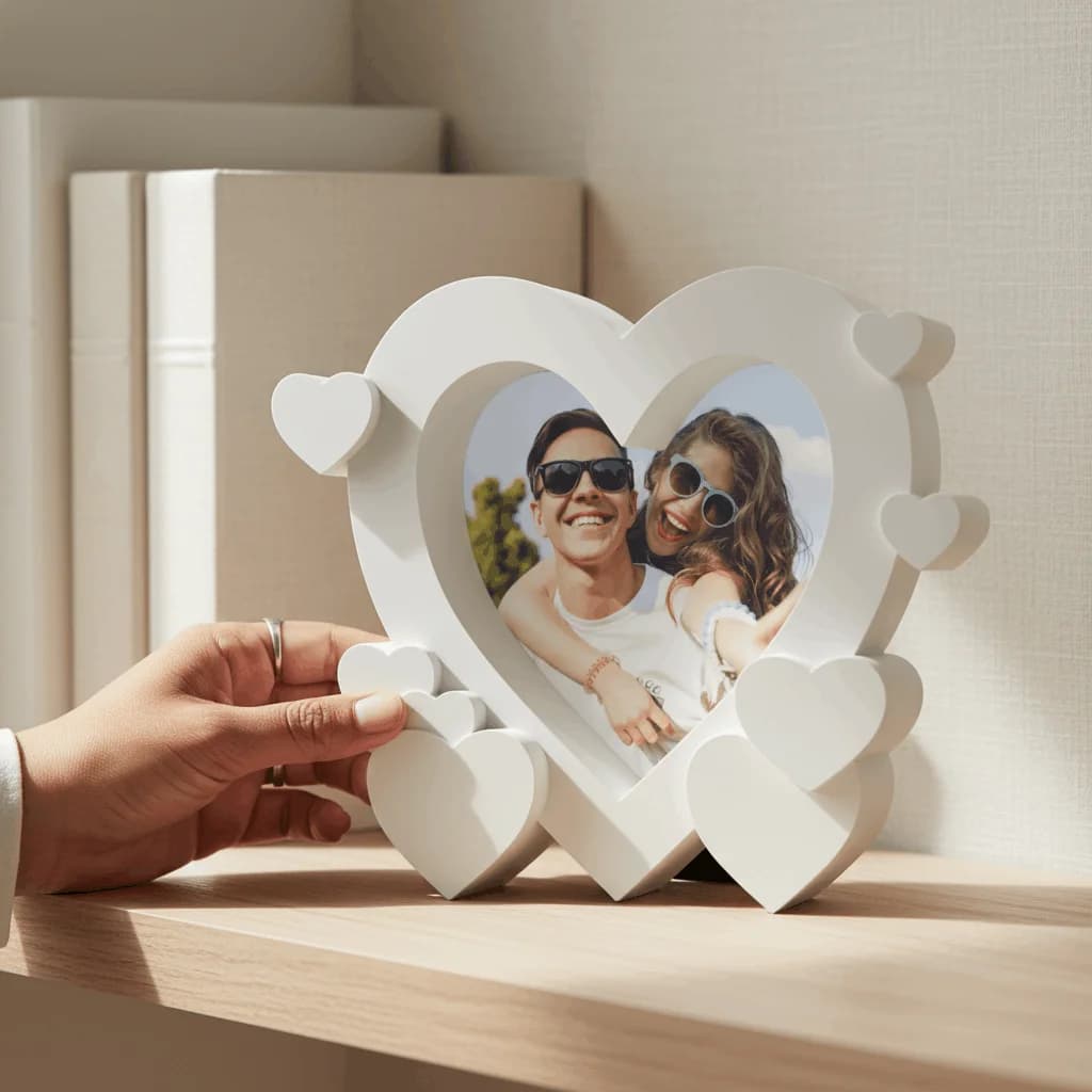 Heart Shaped Photo Frame – Elegant Love Memory Display Frame thumbnail 2