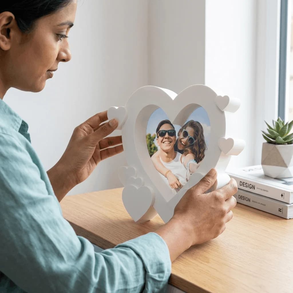 Heart Shaped Photo Frame – Elegant Love Memory Display Frame thumbnail 3
