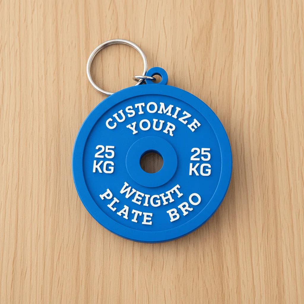 Custom Gym Weight Plate Keychain – Personalized thumbnail 3
