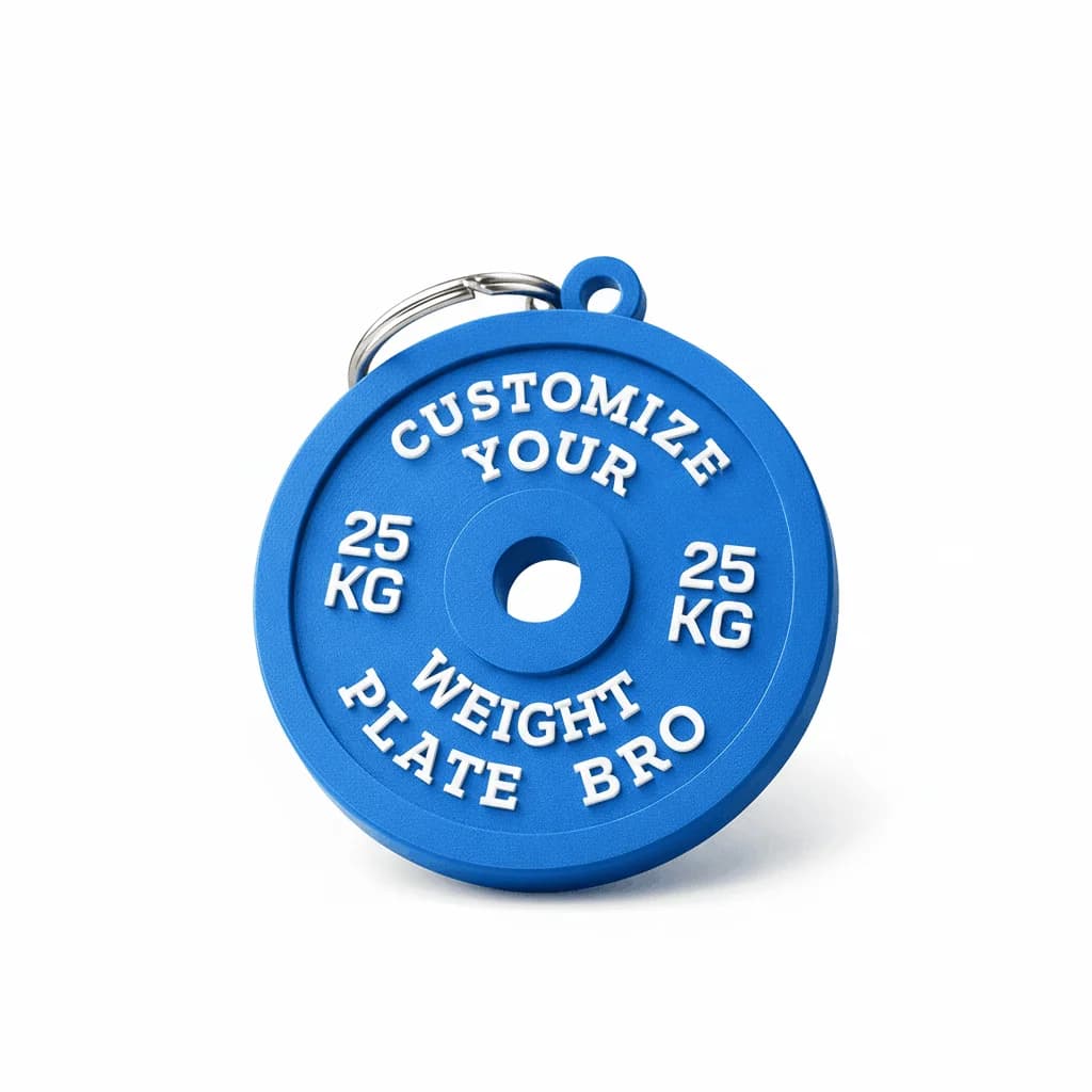 Custom Gym Weight Plate Keychain – Personalized thumbnail 4