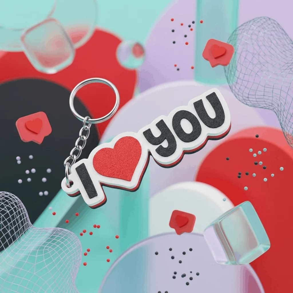 I Love You Keychain Buy Online | Gift-Ready – 3DPrintShop thumbnail 3