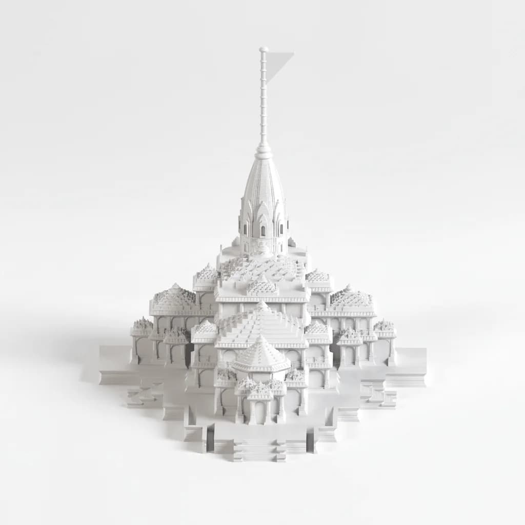 3D Printed Ram Mandir | Premium PLA – 3DPrintShop thumbnail 4