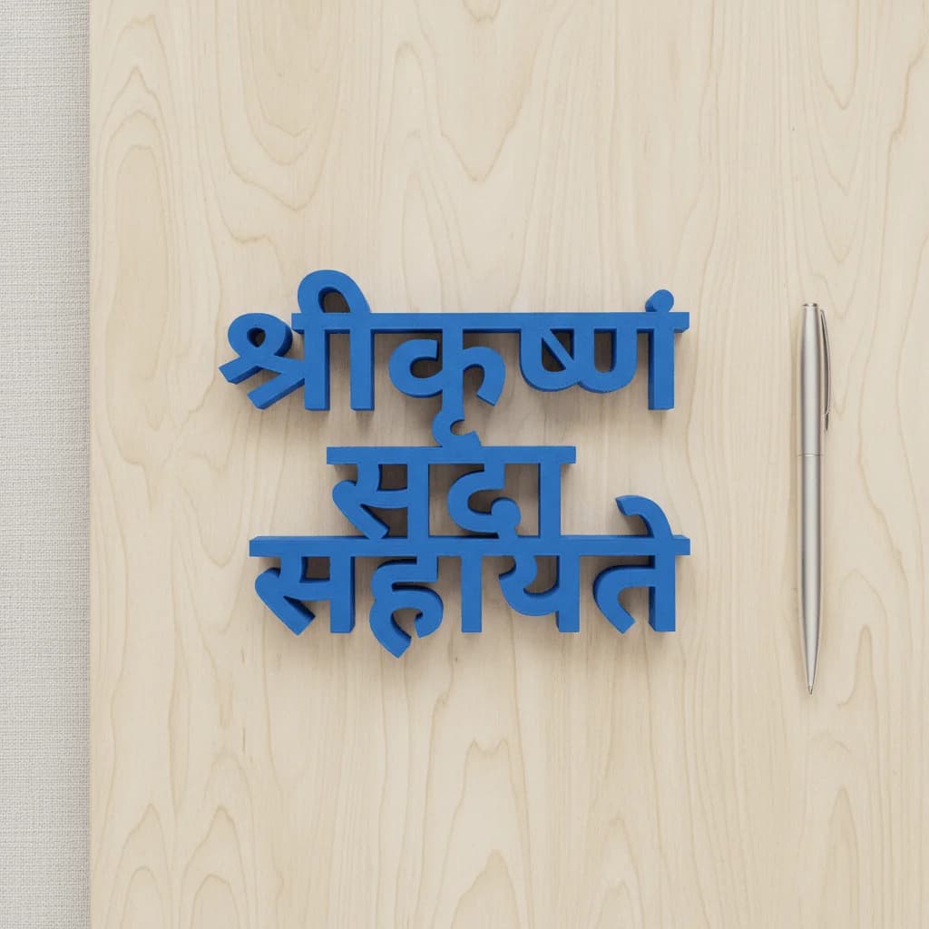Krishna Quote Showpiece | Hindi Motivational – 3DPrintShop thumbnail 4
