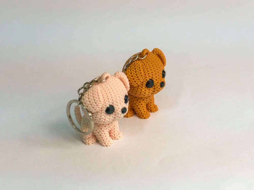 Knitted Puppy Keychain – Cute Soft Mini Dog thumbnail 3