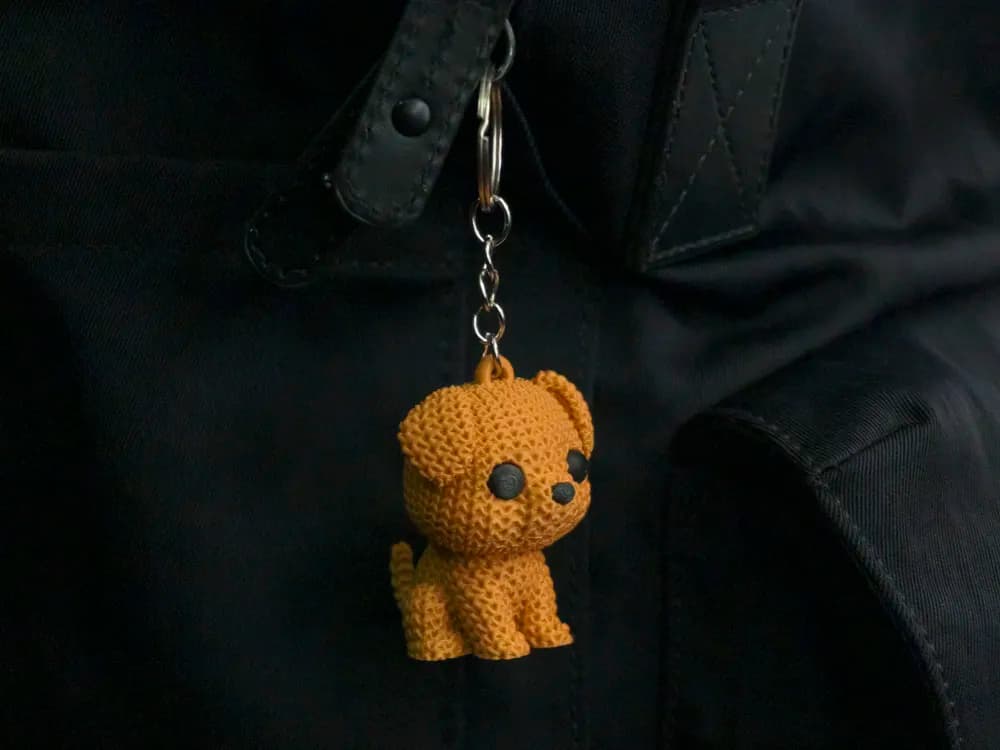 Knitted Puppy Keychain – Cute Soft Mini Dog thumbnail 4
