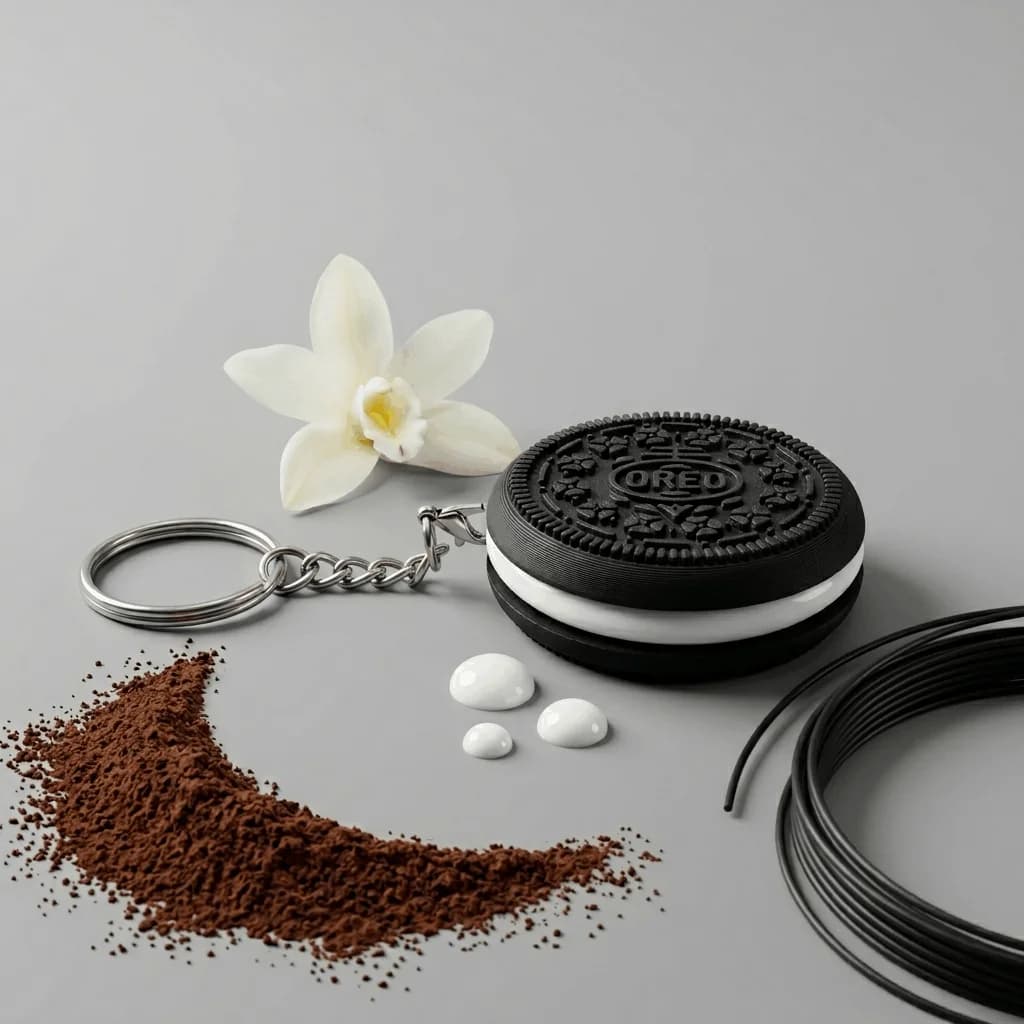 Oreo Keychain | Cute 3D Printed Gift – 3DPrintShop thumbnail 2