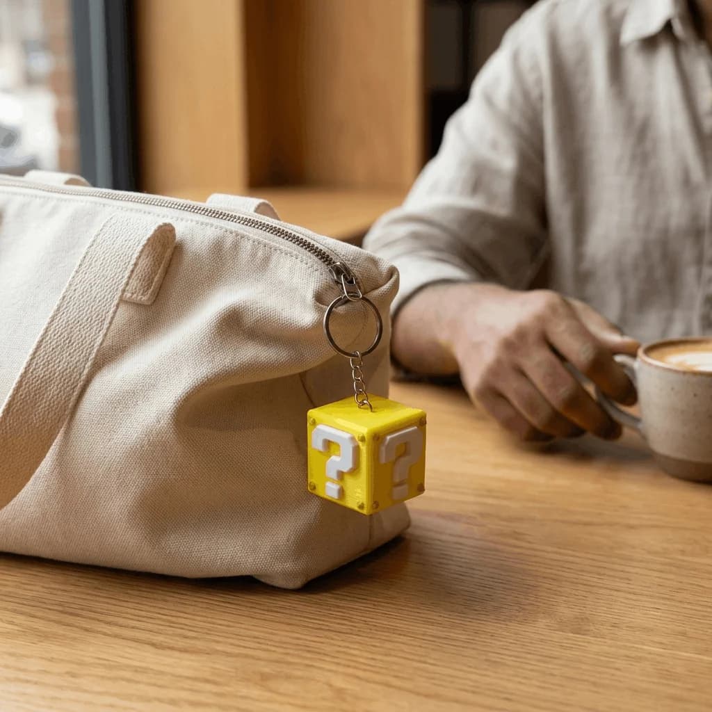 Question Block Keychain | Gamer Gift – 3DPrintShop thumbnail 2