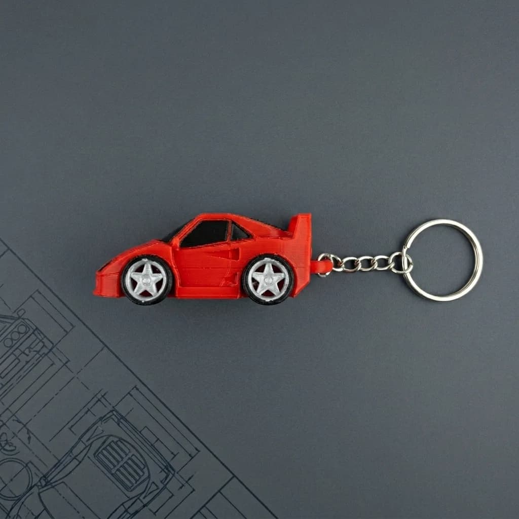 Ferrari F40 Keychain | Premium 3D Print – 3DPrintShop thumbnail 3
