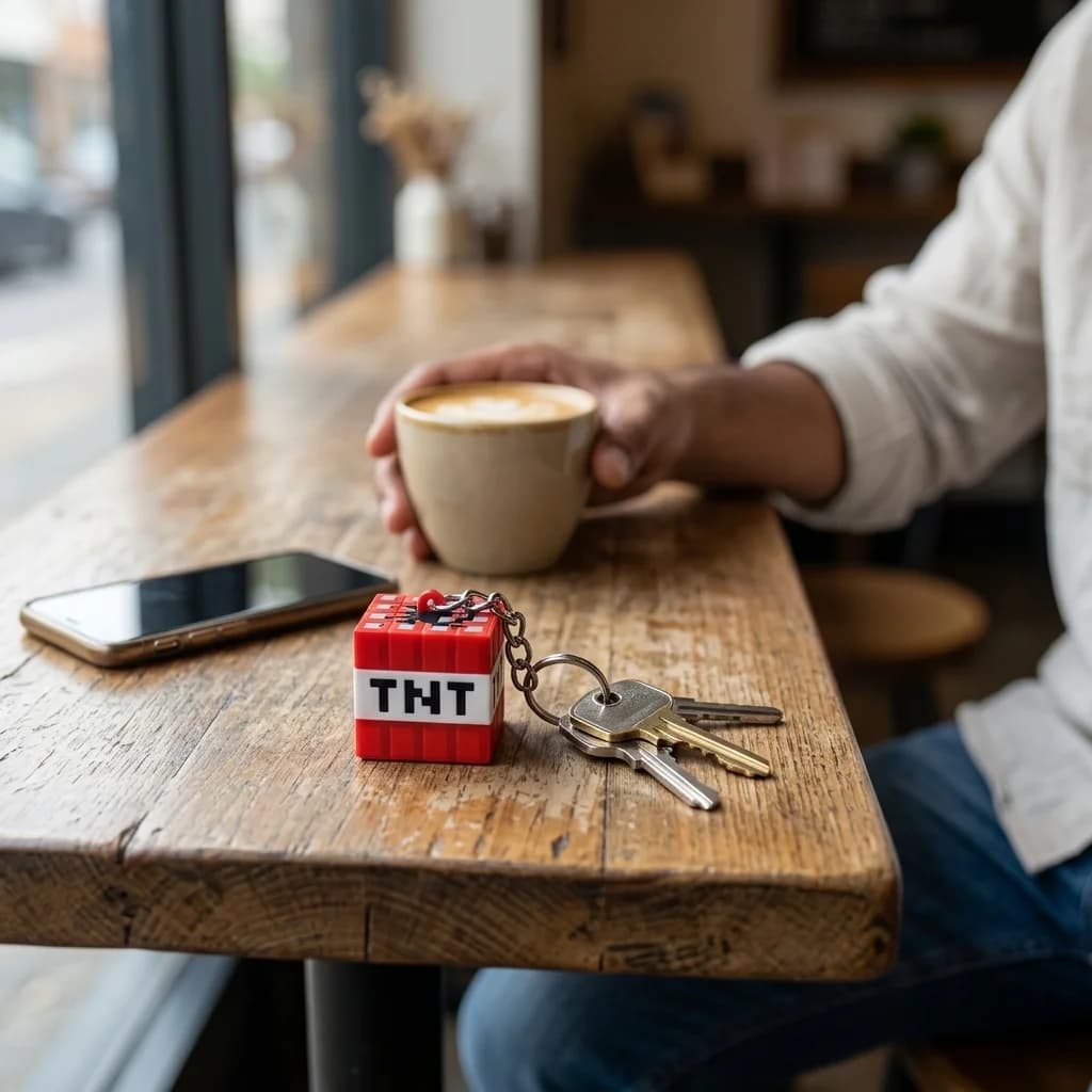 3D Printed Minecraft TNT Block Keychain thumbnail 3