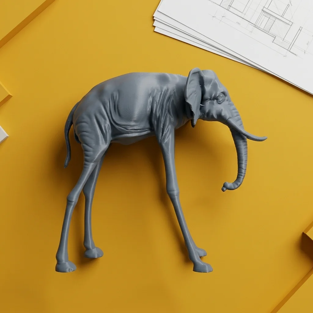 Surreal Elephant Showpiece | Long-Legged Art Décor – 3DPrintShop thumbnail 2