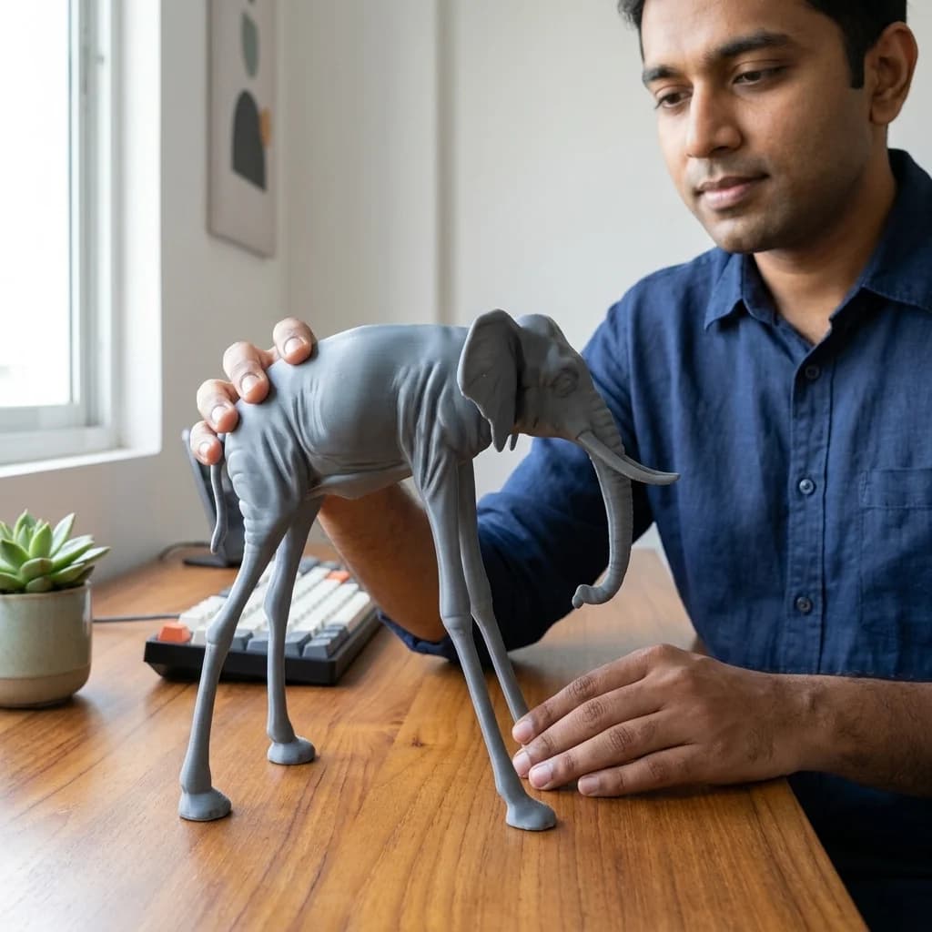 Surreal Elephant Showpiece | Long-Legged Art Décor – 3DPrintShop thumbnail 4