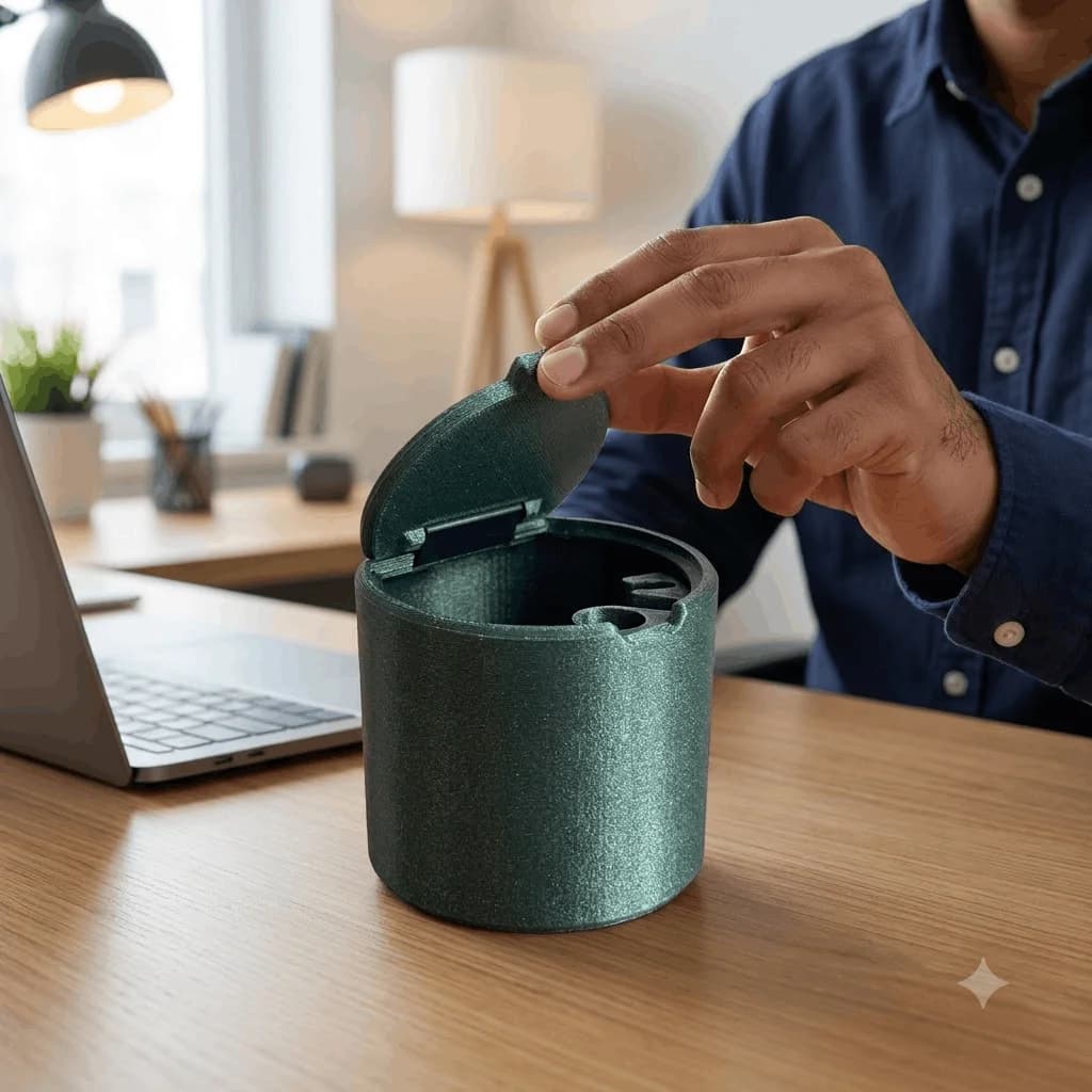 Ashtray with Lid | Windproof and Odour-Proof – 3DPrintShop thumbnail 3