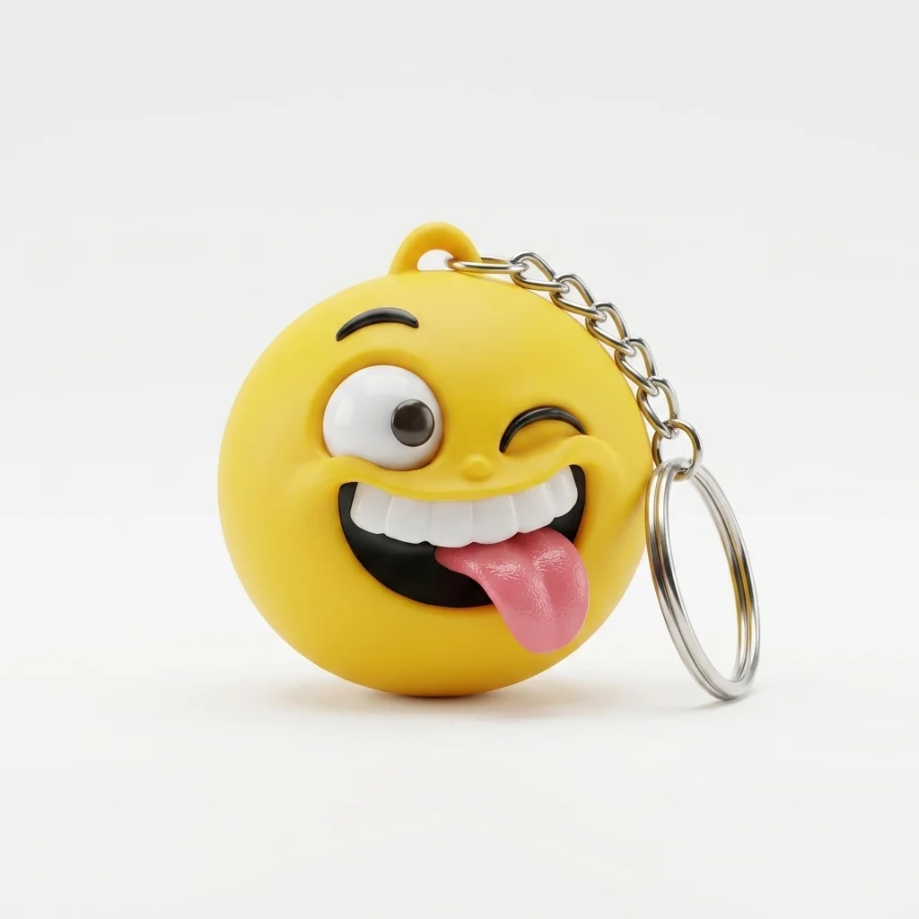 Emoji Keychain | 3D Winking Tongue-Out Face – 3DPrintShop