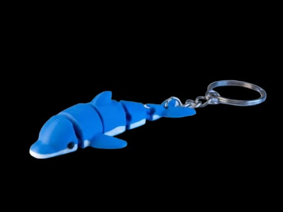 Flexi Dolphin Keychain | Articulated Fidget Gift – 3DPrintShop thumbnail 4