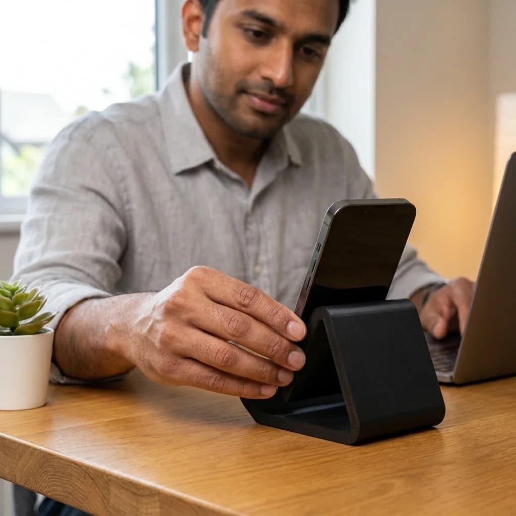 Mobile Stand | Minimal Desk Phone Holder – 3DPrintShop thumbnail 3