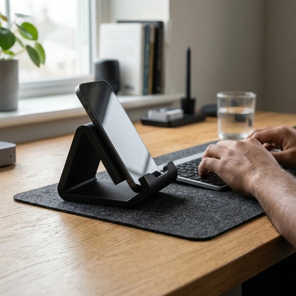 Mobile Stand | Minimal Desk Phone Holder – 3DPrintShop thumbnail 4