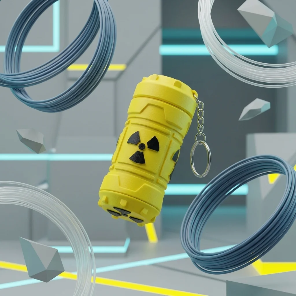 Pill Box Keychain | Nuclear Screw-Top Capsule – 3DPrintShop thumbnail 2