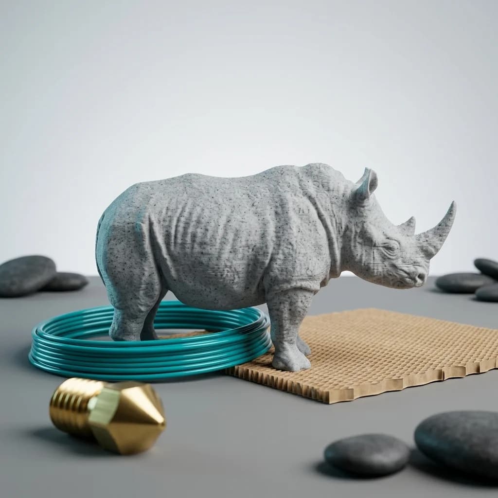 Rhino Showpiece | Lifelike Animal Décor – 3DPrintShop thumbnail 2