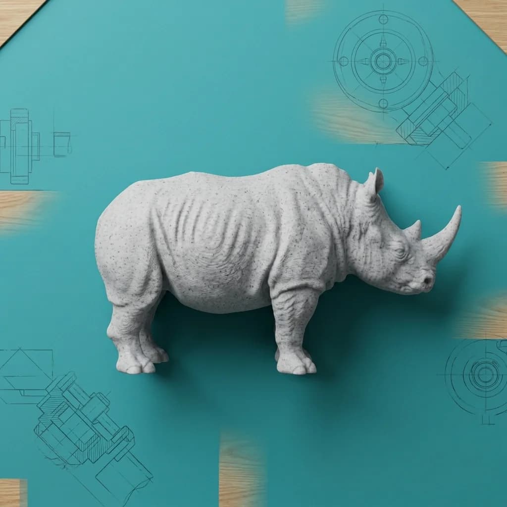 Rhino Showpiece | Lifelike Animal Décor – 3DPrintShop thumbnail 3