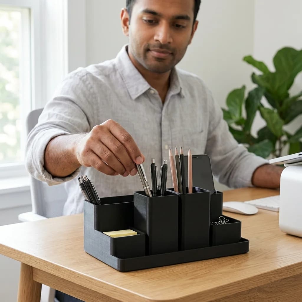 Desk Organizer | 6-Compartment Tech Station – 3DPrintShop thumbnail 3