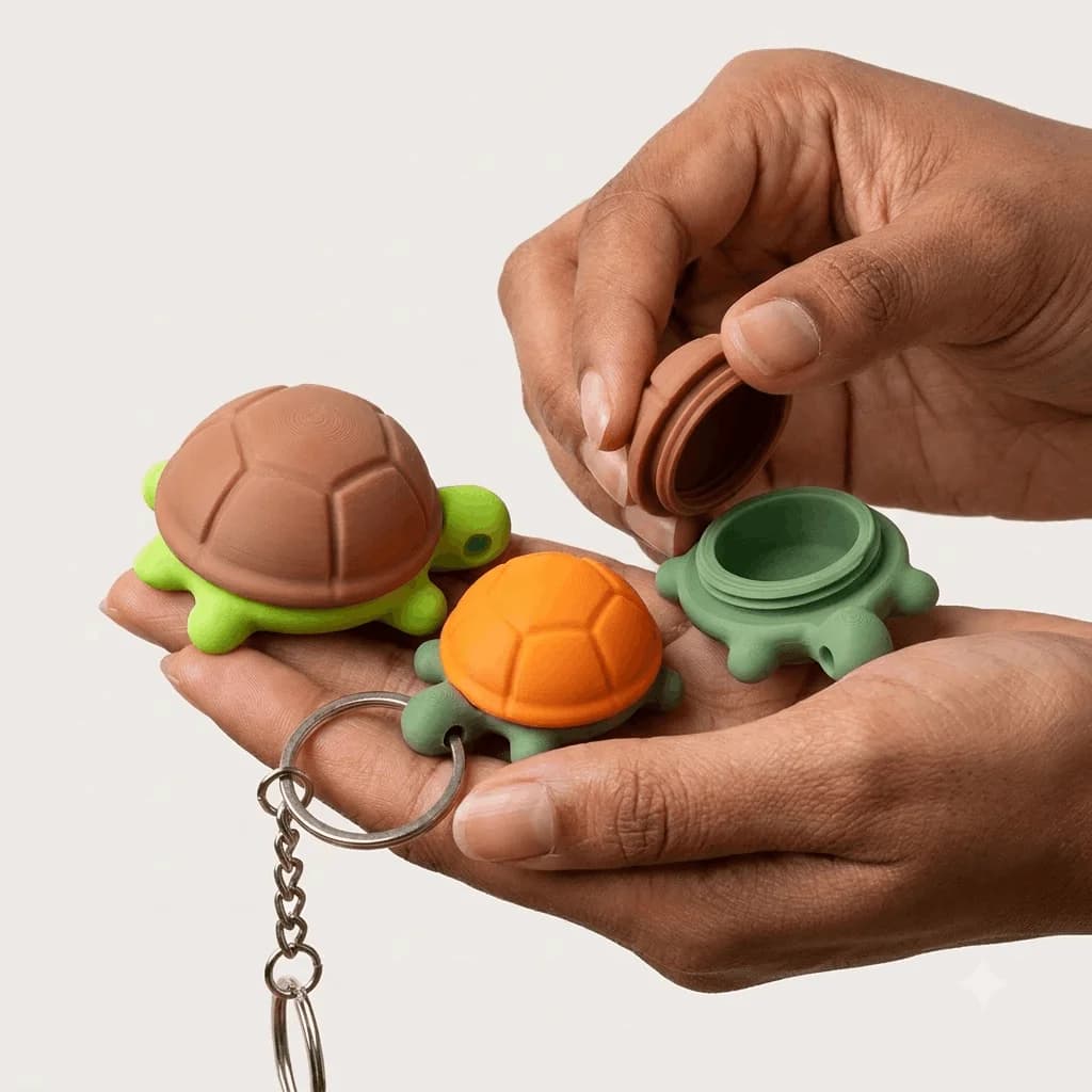 Turtle Keychain | Hidden Storage Container – 3DPrintShop thumbnail 3