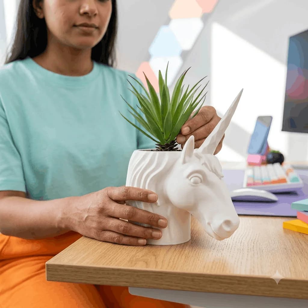 Unicorn Planter | Desk Succulent Pot – 3DPrintShop thumbnail 3