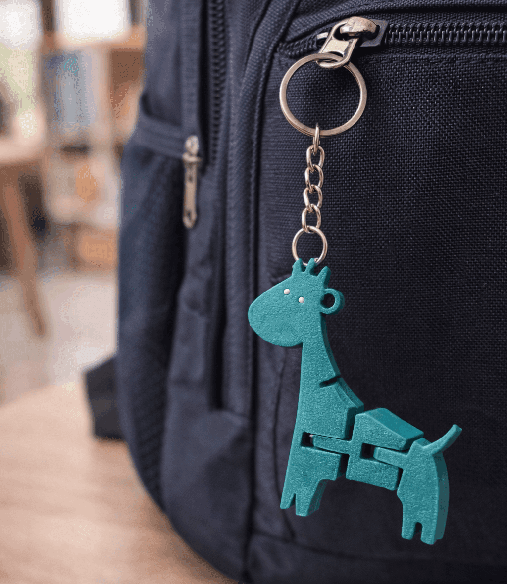 Ziraffee Articulated 3D Printed Keychain – Cute & Flexible Giraffe