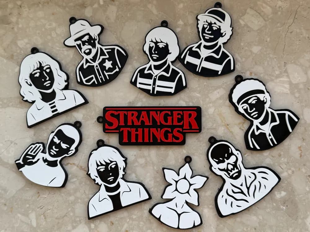 Stranger Things–Inspired 3D Printed Character Keychain