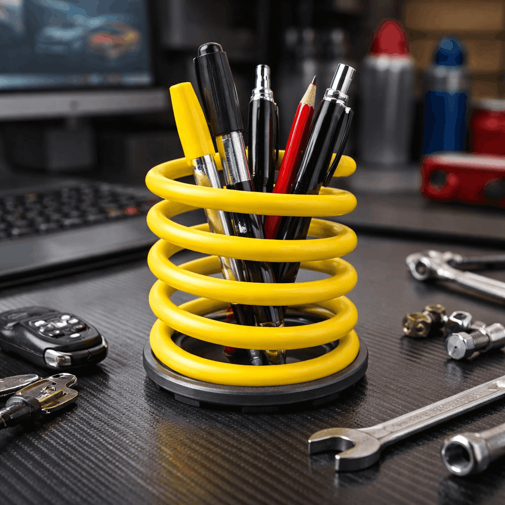 Shock Absorber Pen Holder (Spring Style Desk Organizer)